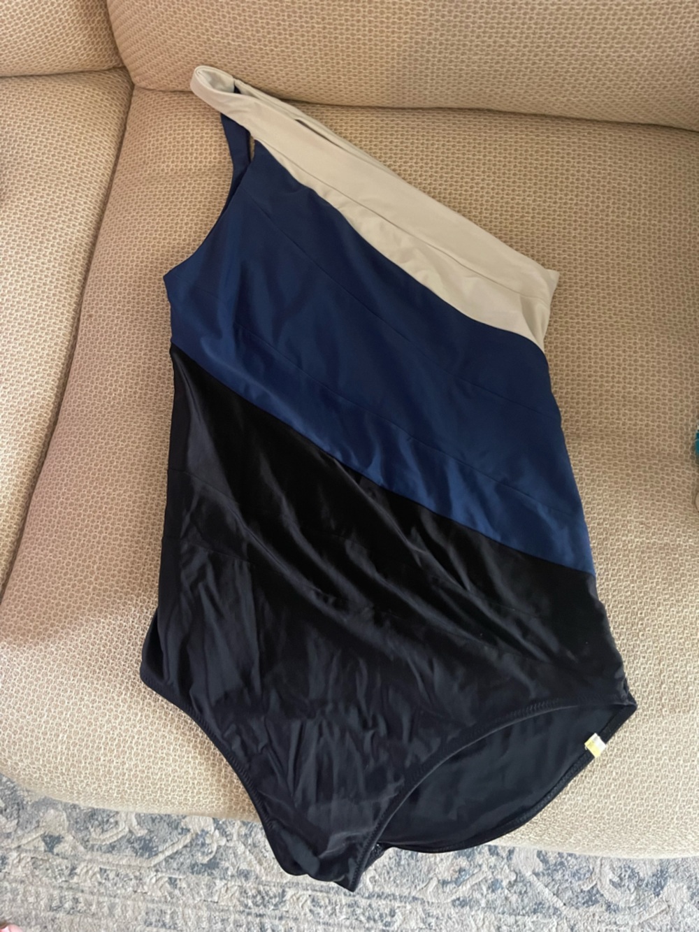 summersalt Colorblock One-Piece Swimsuit in Navy, Royal Blue and White
